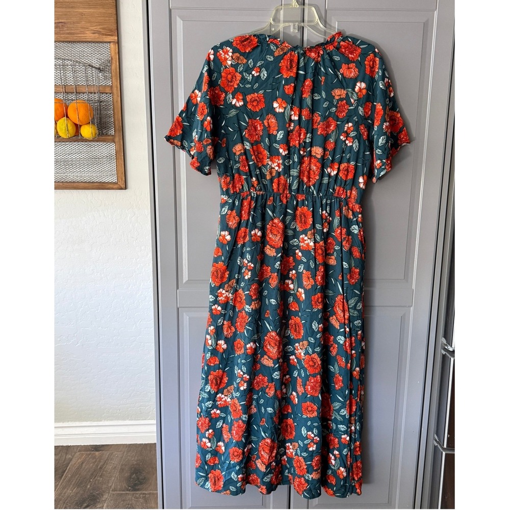 Baltic‎ Born Botega Jade Floral Midi Dress, Green Orange, L(NWOT) - Picture 8 of 15